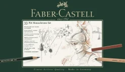 Faber-Castell Zestaw rysunkowy Pitt Monochrome w kasecie metalowej - - 33 szt. > Ołówki|Zestawy Do Rysunku