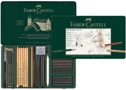 Faber-Castell Zestaw rysunkowy Pitt Monochrome w kasecie metalowej - - 33 szt. > Ołówki|Zestawy Do Rysunku