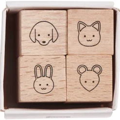 Rico Design Zestaw stempli drewnianych Animals - - 4 szt. > Tusze I Stemple