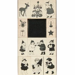 Rico Design Zestaw stempli drewnianych Christmas Kids - Paper Poetry - 13 szt.