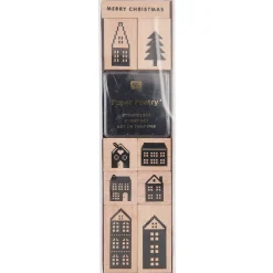Rico Design Zestaw stempli drewnianych Domy - Paper Poetry - 9 szt.