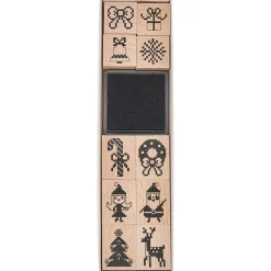 Rico Design Zestaw stempli drewnianych Pixels - Paper Poetry - 10 szt. > Tusze I Stemple