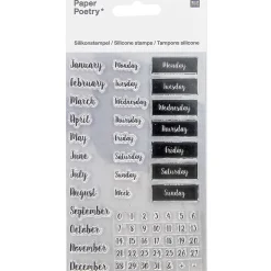 Rico Design Zestaw stempli silikonowych - Paper Poetry - Bullet Journal, litery pisane > Tusze I Stemple
