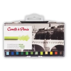 Conte a Paris Zestaw suchych pasteli Carrés Landscape - Conté à Paris - 12 szt. ><noscript><img width=