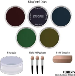 PanPastel Zestaw suchych pasteli Extra Dark Shades - 5 kolorów