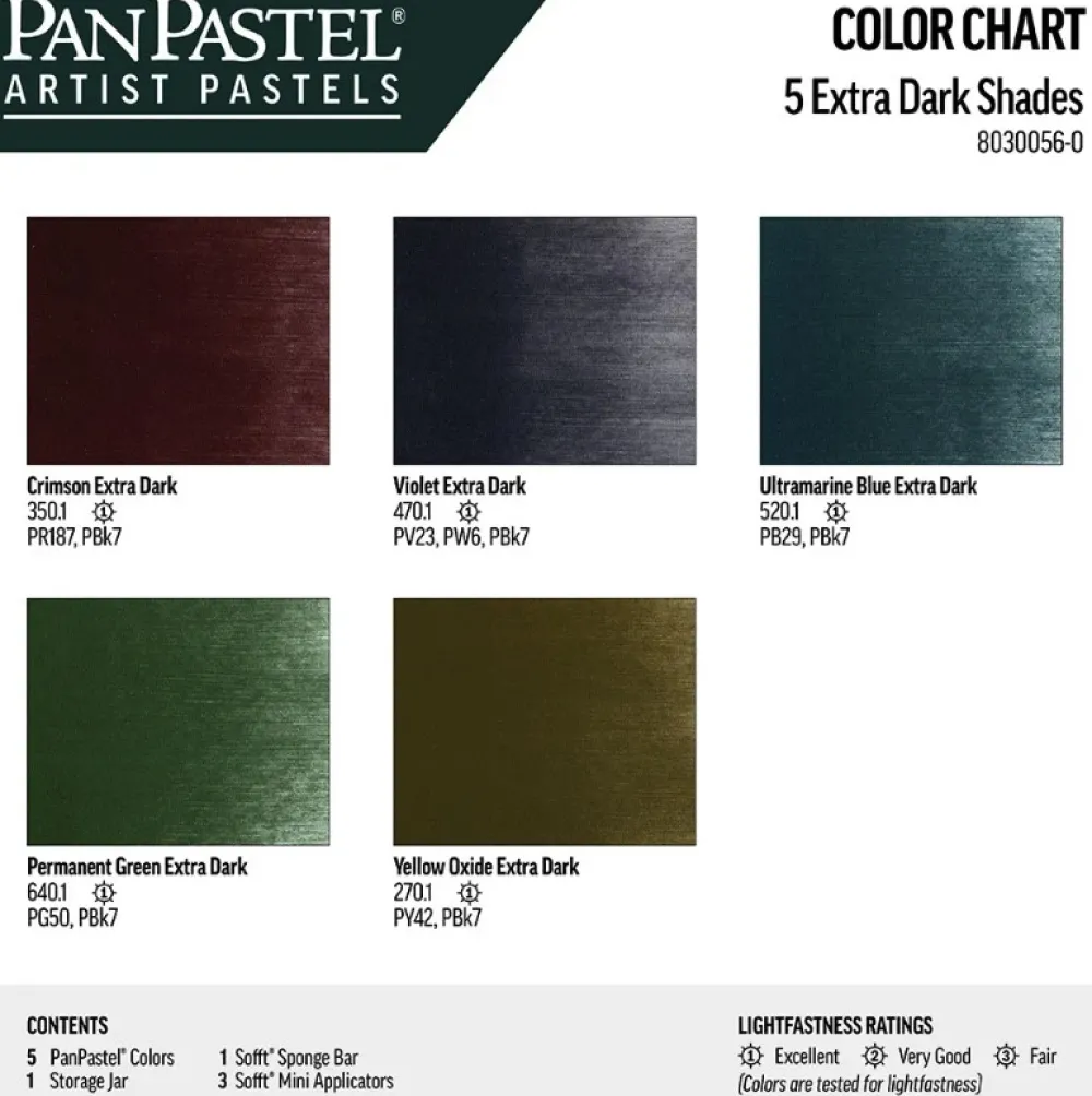 PanPastel Zestaw suchych pasteli Extra Dark Shades - 5 kolorów