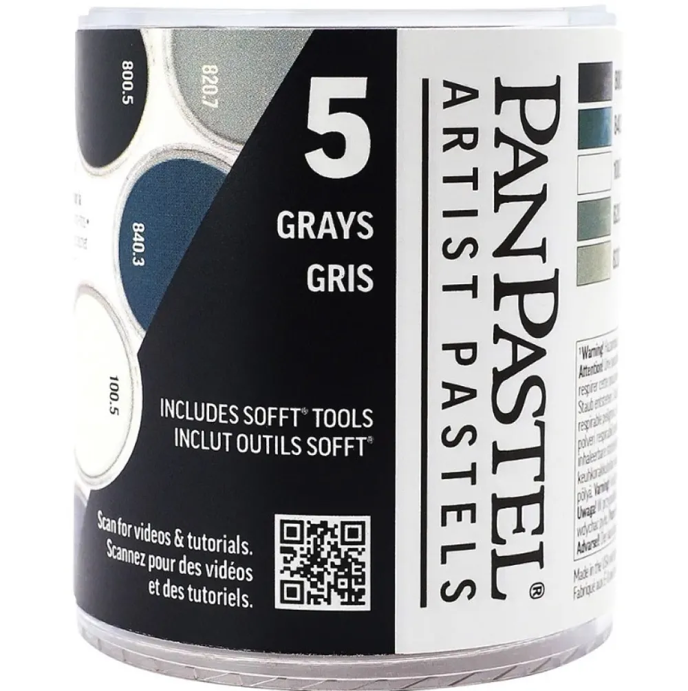 PanPastel Zestaw suchych pasteli Grays - 5 kolorów