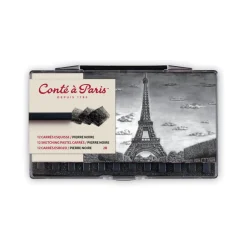 Conte a Paris Zestaw suchych pasteli Sketching Carrés - Conté à Paris - Black 2B 12 szt.