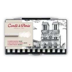 Conte a Paris Zestaw suchych pasteli Sketching Carrés - Conté à Paris - White 2B 12 szt.