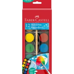 Faber-Castell Zestaw szkolnych farb akwarelowych - - duże, 12 kolorów ><noscript><img width=