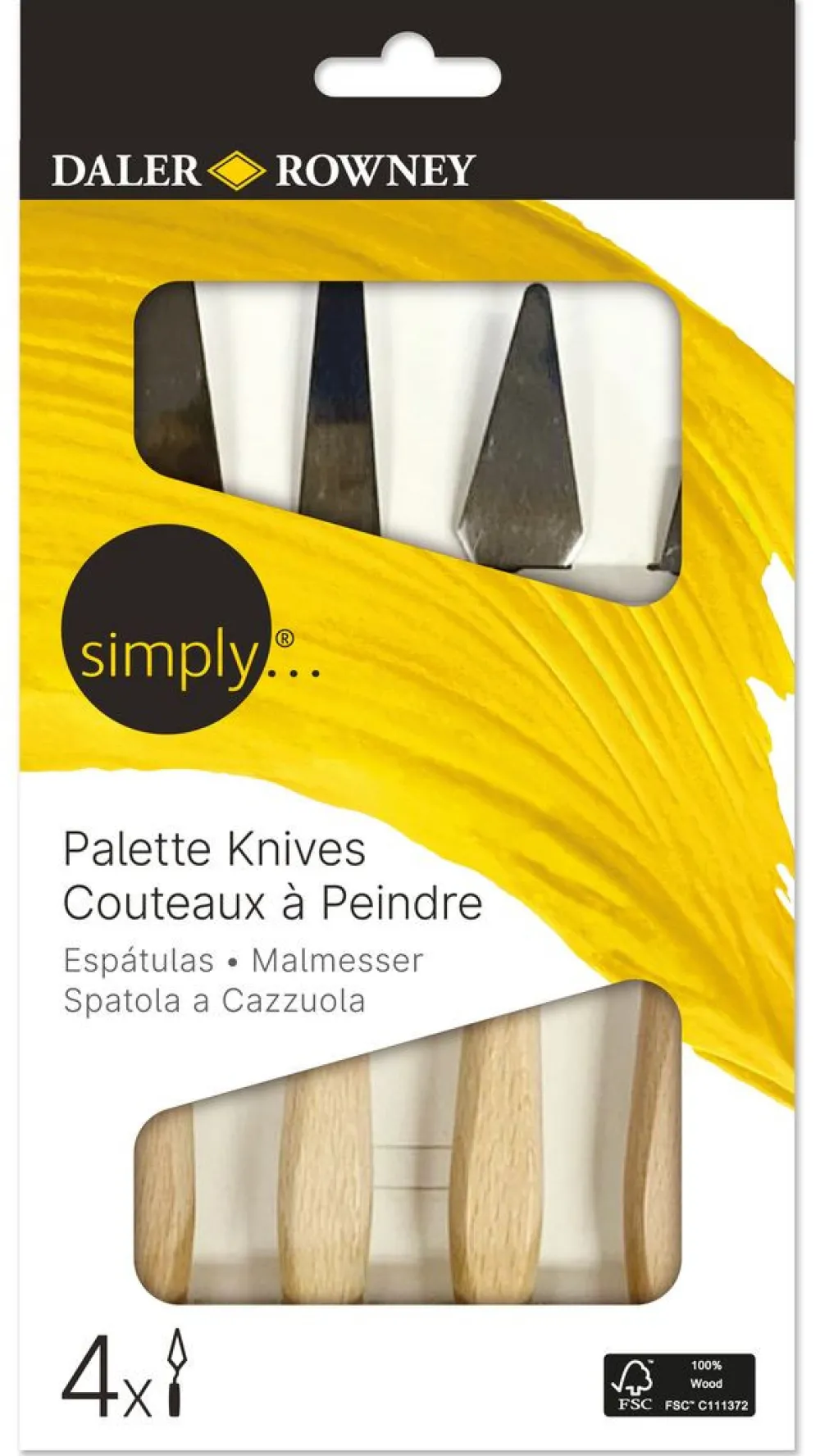 Daler Rowney Zestaw szpachelek malarskich - - 4 szt.