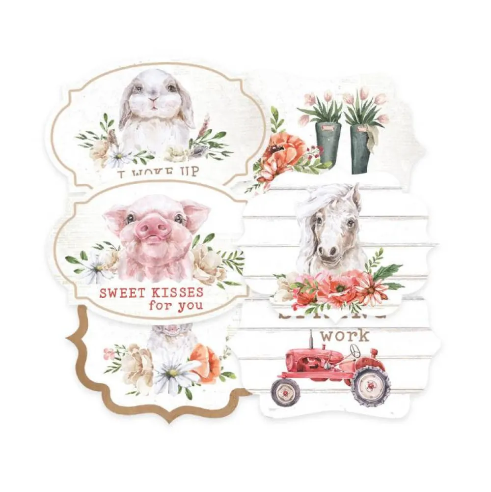 Piatek Trzynastego Zestaw tagów - Piątek Trzynastego - Farm Sweet Farm 04 6 szt. > Papiery Do Scrapbookingu