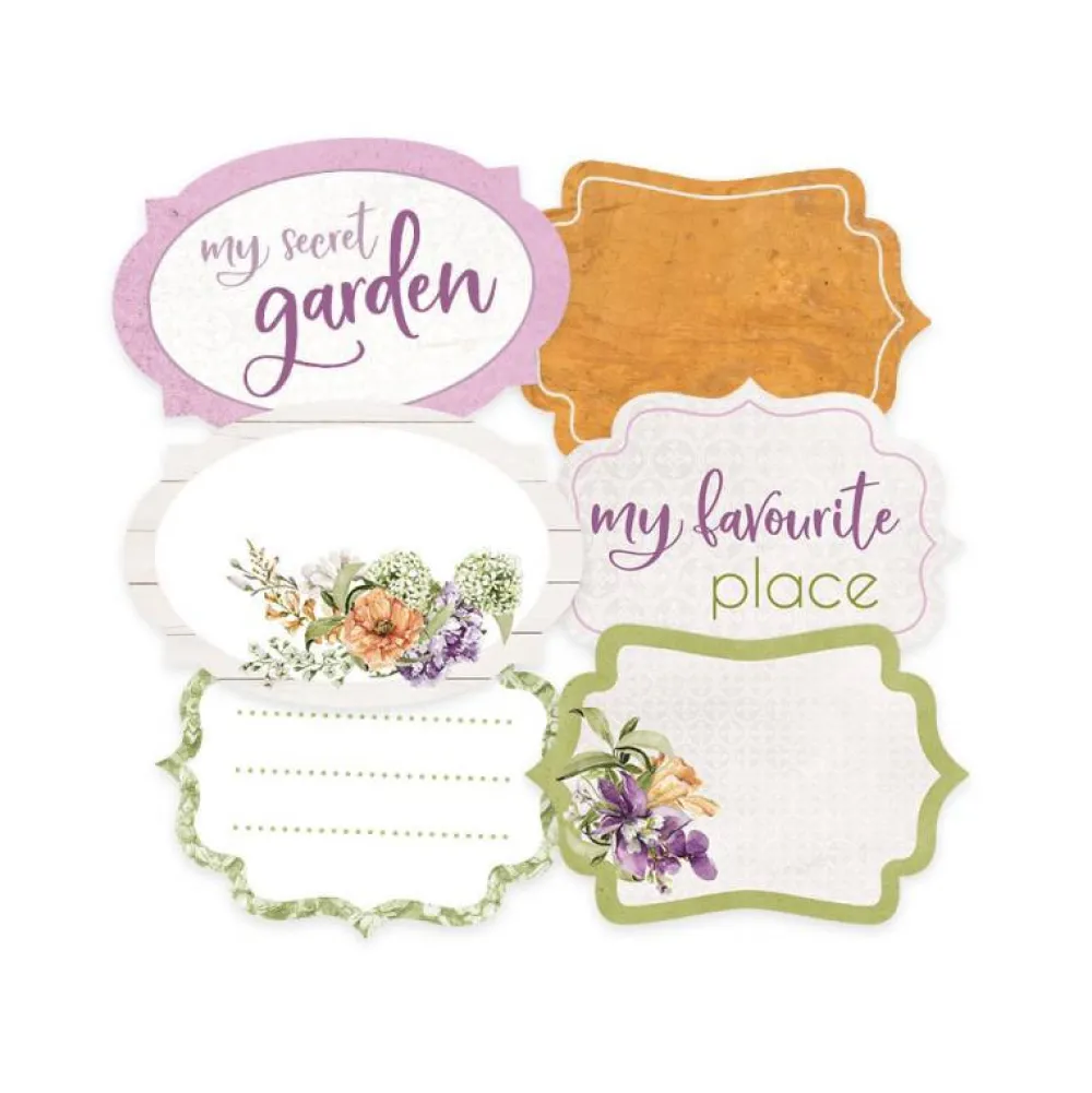 Piatek Trzynastego Zestaw tagów - Piątek Trzynastego - Secret garden 04 6 szt. > Papiery Do Scrapbookingu