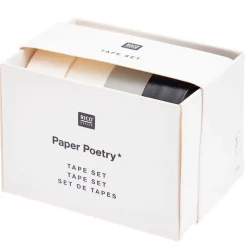 Rico Design Zestaw taśm Black & White - Paper Poetry - 1,5 cm x 10 m, 4 szt.