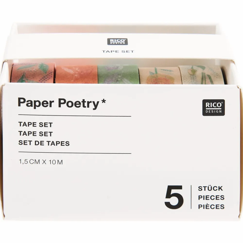 Rico Design Zestaw taśm washi Flowers Pastel - Paper Poetry - 5 szt.