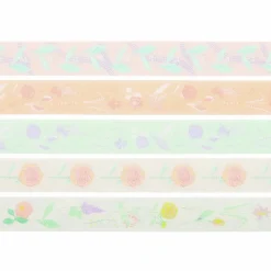 Rico Design Zestaw taśm washi Flowers Pastel - Paper Poetry - 5 szt.