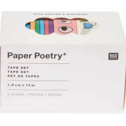 Rico Design Zestaw taśm washi - Paper Poetry - Eye Candy, 15 mm x 10 m, 5 szt.