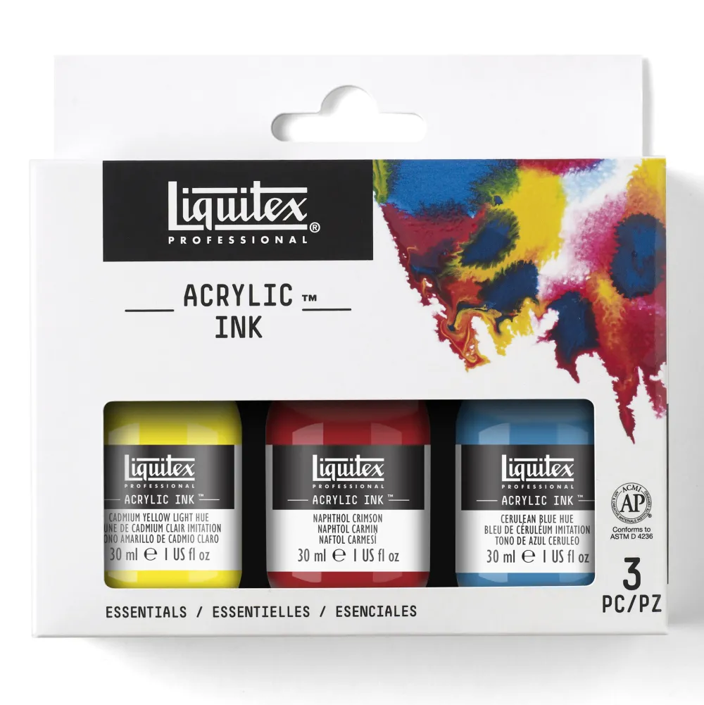 Liquitex Zestaw tuszów akrylowych Essentials - - 3 kolory x 30 ml > Farby Akrylowe