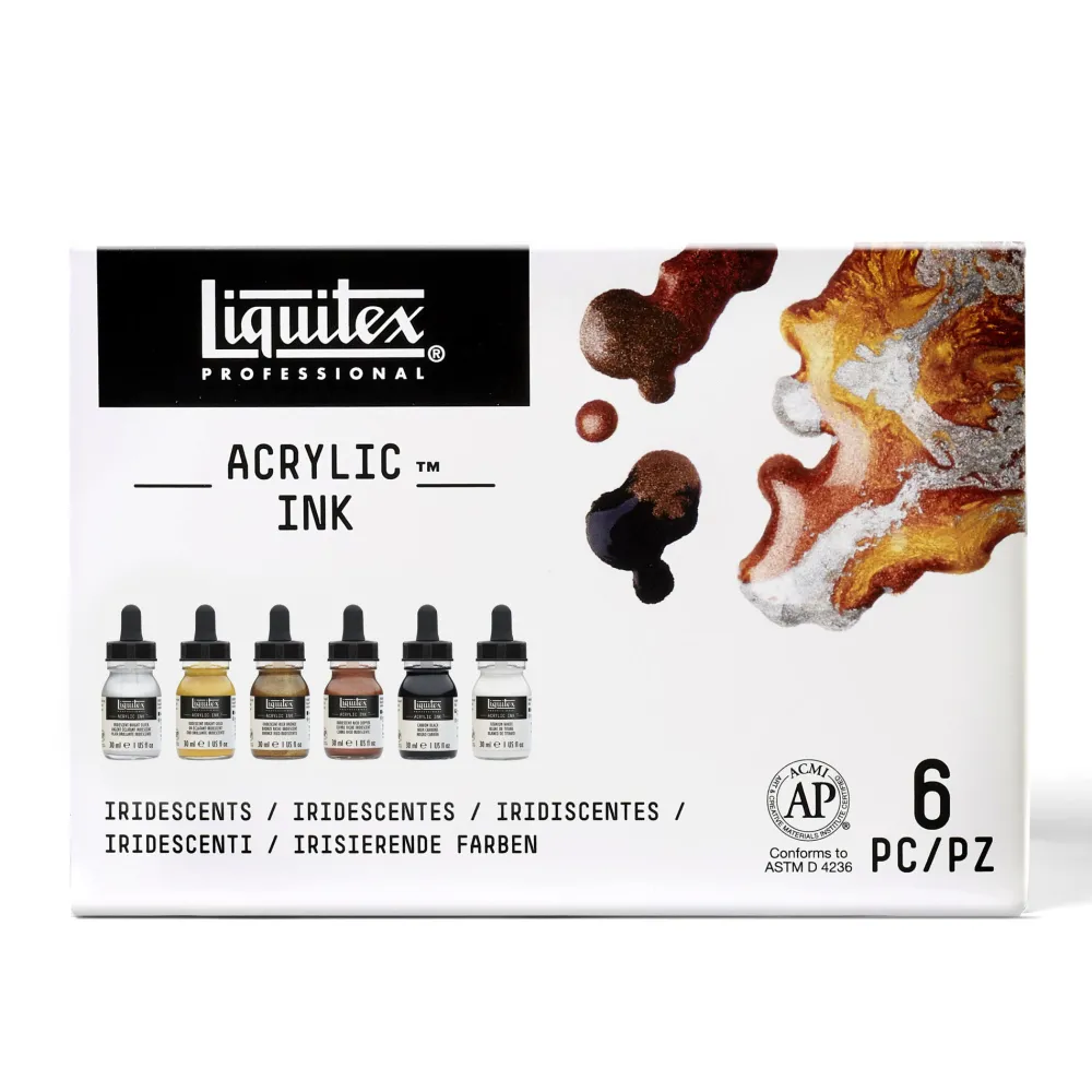 Liquitex Zestaw tuszów akrylowych Iridescents - - 6 kolorów x 30 ml > Farby Akrylowe