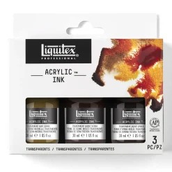 Liquitex Zestaw tuszów akrylowych Transparent - - 3 kolory x 30 ml
