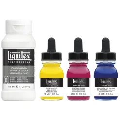 Liquitex Zestaw tuszów akrylowych z medium do pouringu - - Primary Colors, 3 x 30 ml > Farby Akrylowe