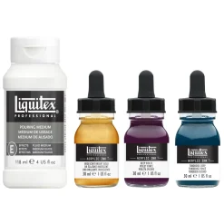 Liquitex Zestaw tuszów akrylowych z medium do pouringu - - Deep Colors, 3 x 30 ml