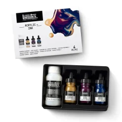 Liquitex Zestaw tuszów akrylowych z medium do pouringu - - Deep Colors, 3 x 30 ml