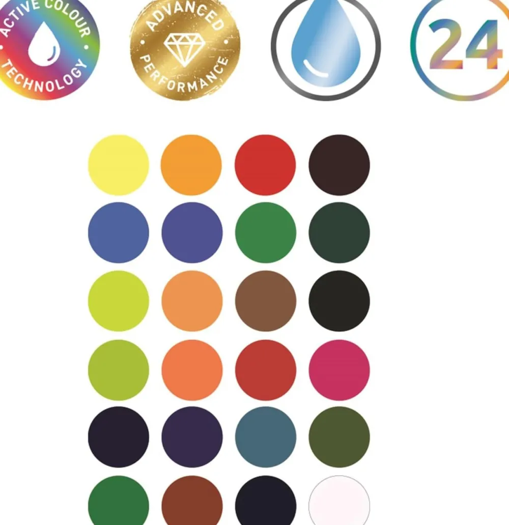 Derwent Zestaw tuszów akwarelowych Inktense w kostkach - - 24 szt. > Farby Akwarelowe