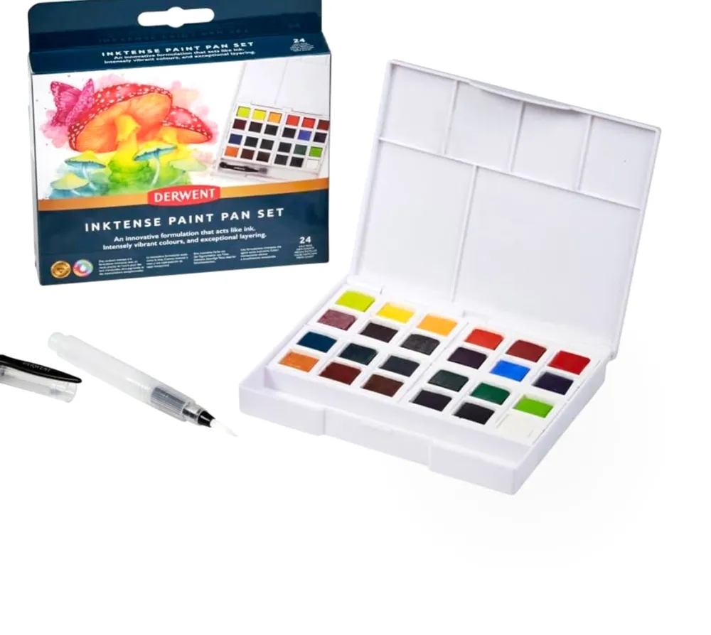 Derwent Zestaw tuszów akwarelowych Inktense w kostkach - - 24 szt. > Farby Akwarelowe