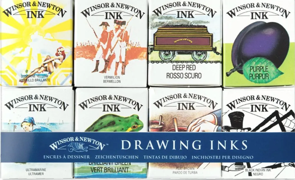 Winsor & Newton Zestaw tuszów rysunkowych William - - 8 szt.