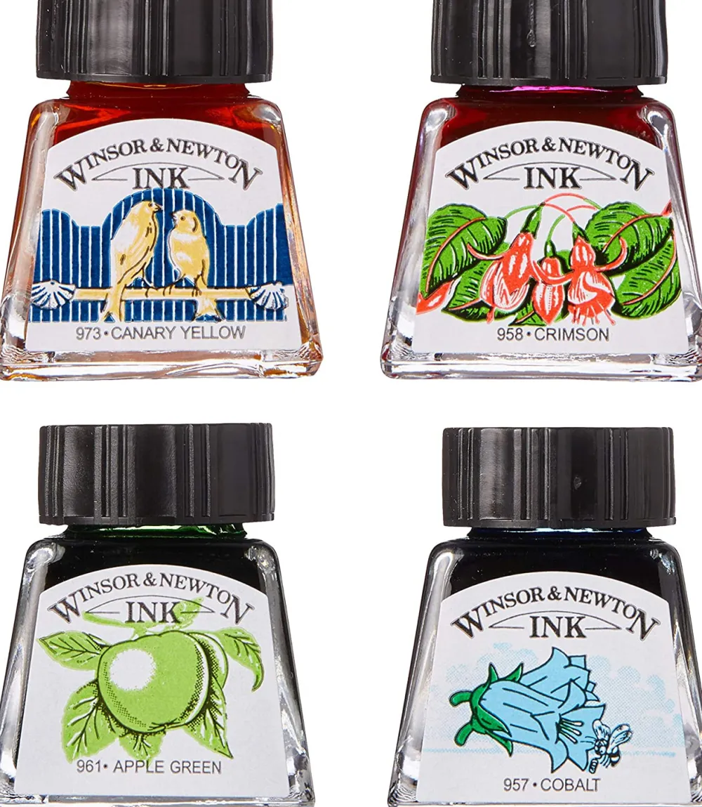 Winsor & Newton Zestaw tuszów rysunkowych - - Vibrant Tones, 4 szt.