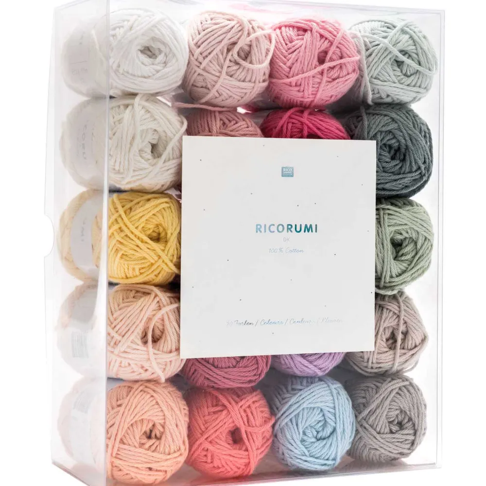 Rico Design Zestaw włóczek bawełnianych Ricorumi DK - - Pastel, 20 szt.