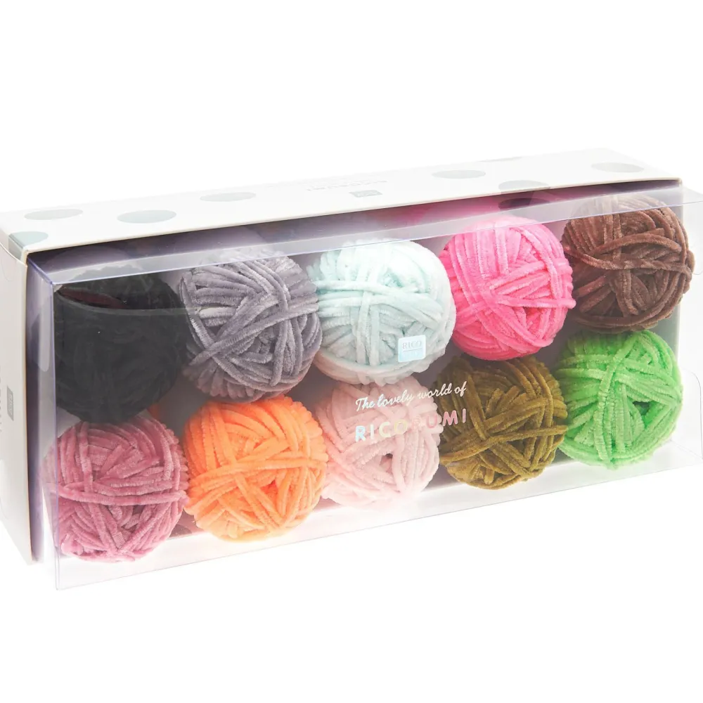 Rico Design Zestaw włóczek szenilowych Ricorumi Nilli Nilli - - 25 g x 10 szt.