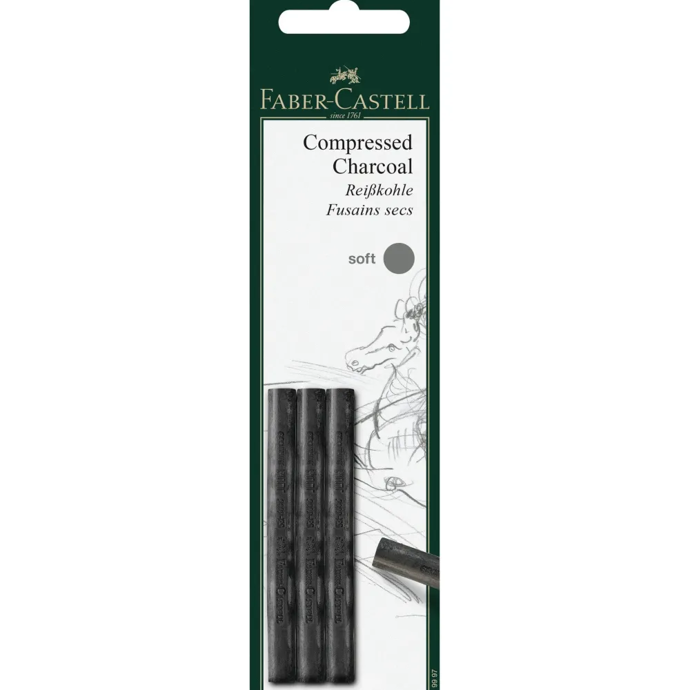 Faber-Castell Zestaw węgli Pitt Monochrome - - soft, 3 szt.