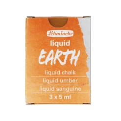 Schmincke Zestaw węgli w płynie Liquid Earth - - 3 kolory x 5 ml > Węgle Rysunkowe|Farby Akwarelowe
