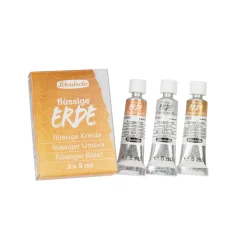 Schmincke Zestaw węgli w płynie Liquid Earth - - 3 kolory x 5 ml > Węgle Rysunkowe|Farby Akwarelowe