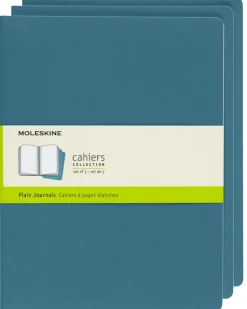 Moleskine Zestaw zeszytów gładkich Cahier 19 x 25 cm - - Brisk Blue miękka okładka