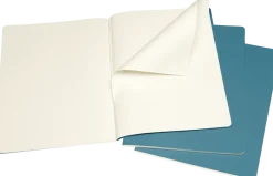 Moleskine Zestaw zeszytów gładkich Cahier 19 x 25 cm - - Brisk Blue miękka okładka