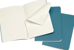 Moleskine Zestaw zeszytów w linie Cahier 9 x 14 cm - - Brisk Blue miękka okładka