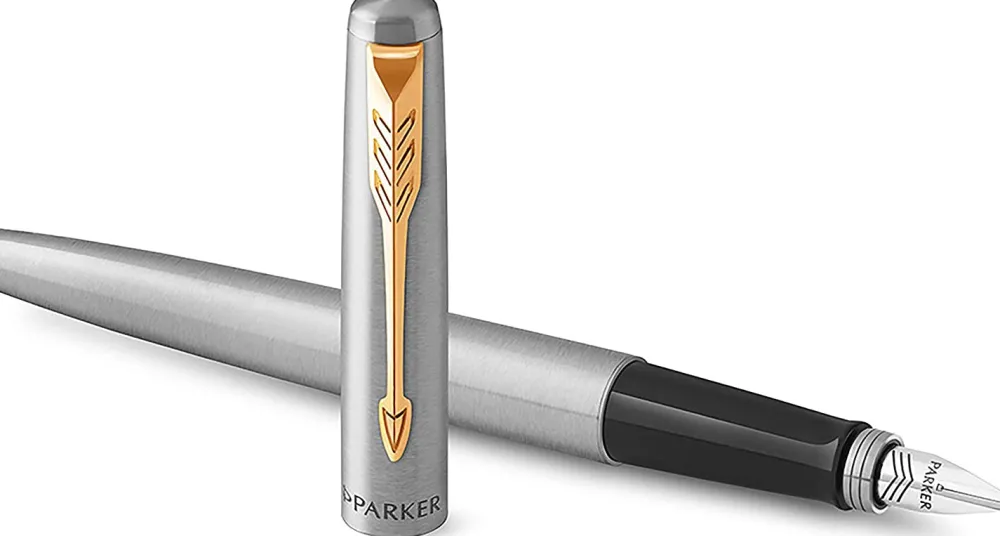 Parker Zestaw z piórem wiecznym i długopisem Jotter w etui - - Stainless Steel GT