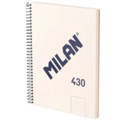 Milan Zeszyt na spirali A5 - - beżowy, gładki, 95 g/m2 ><noscript><img width=