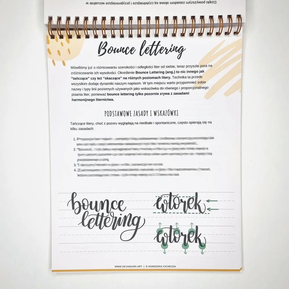 Devangari Zeszyt z ćwiczeniami do brush letteringu Bounce, B5 - - 170 g/m2