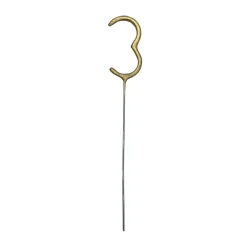 PartyDeco Zimne ognie Cyfra 3 - złote 15 cm