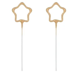 PartyDeco Zimne ognie, Gwiazdki - złote, 16,5 cm, 2 szt.