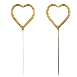 PartyDeco Zimne ognie Serca - złote, 16,5 cm, 2 szt. > Zimne Ognie